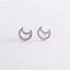 Золоті сережки - пусети "Місяць" з діамантами 36401121 от ювелирного магазина Оникс