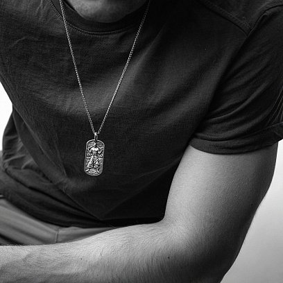 Срібний кулон "Український козак. Молитва українського націоналіста" (можливе індивідуальне гравіювання) 133214 №17