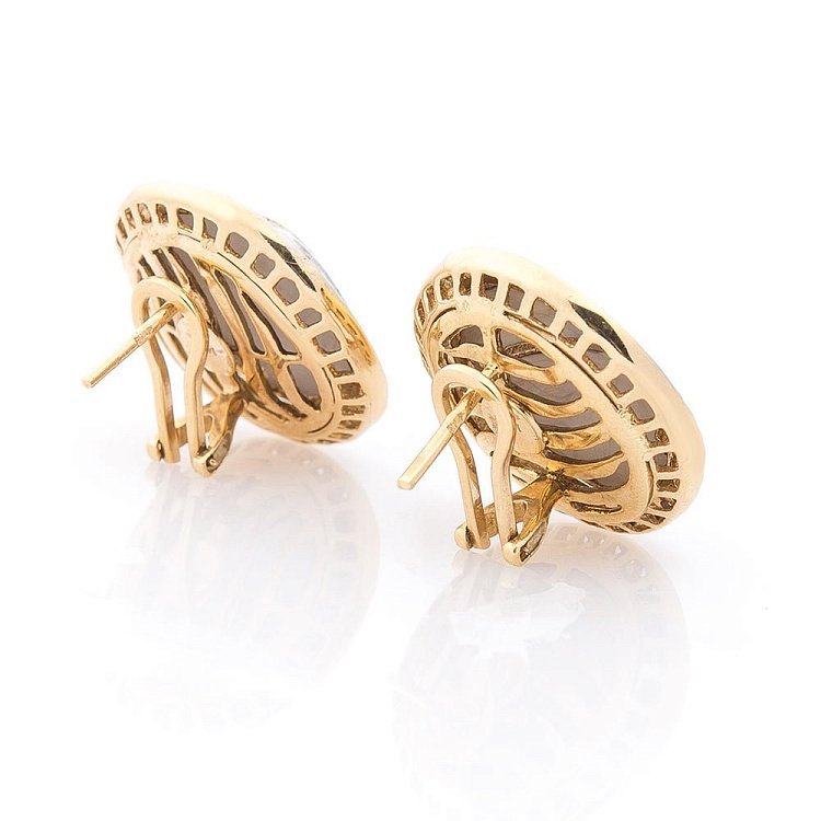 Золотые серьги (эмаль, фианиты) с02995 от ювелирного магазина Оникс - 1