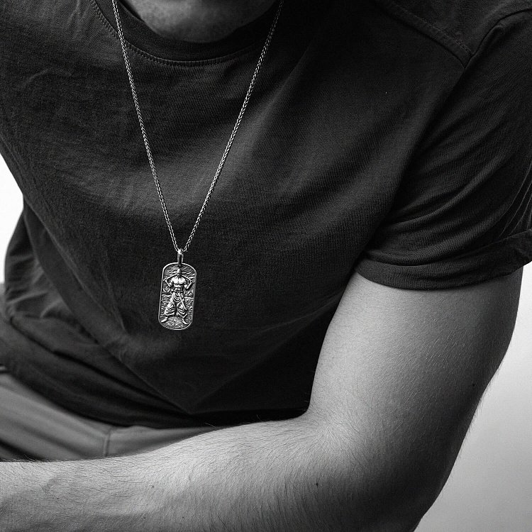 Срібний кулон "Український козак. Молитва українського націоналіста" (можливе індивідуальне гравіювання) 133214 від ювелірного магазину Онікс - 19