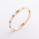 Жесткий браслет "Love" с бриллиантами (желтое золото) бб0059м от ювелирного магазина Оникс