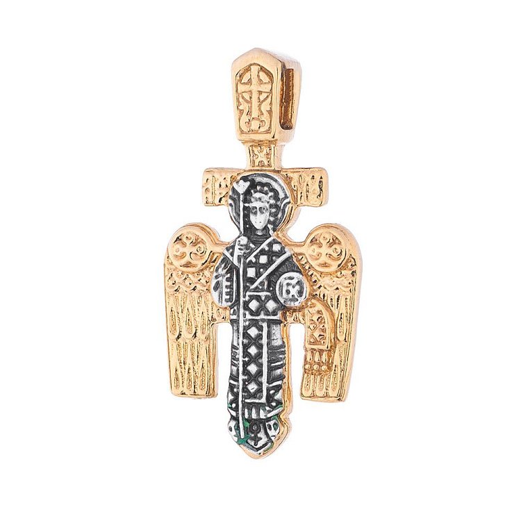Серебряный крест "Распятие" позолота 132470 от ювелирного магазина Оникс - 3