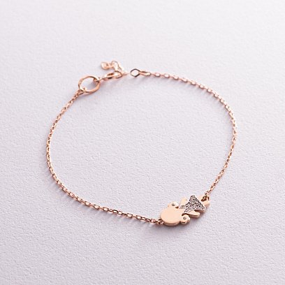 Золотий браслет "Дівчинка" з фіанітами б02547