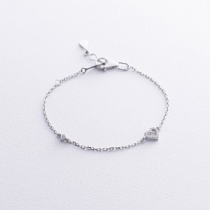 Золотой браслет "Сердечко" с бриллиантами 538431121