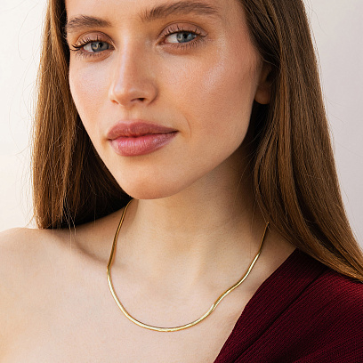 Кольє "Gisele" у жовтому золоті (снейк - 3 мм) ц00388-3 №5