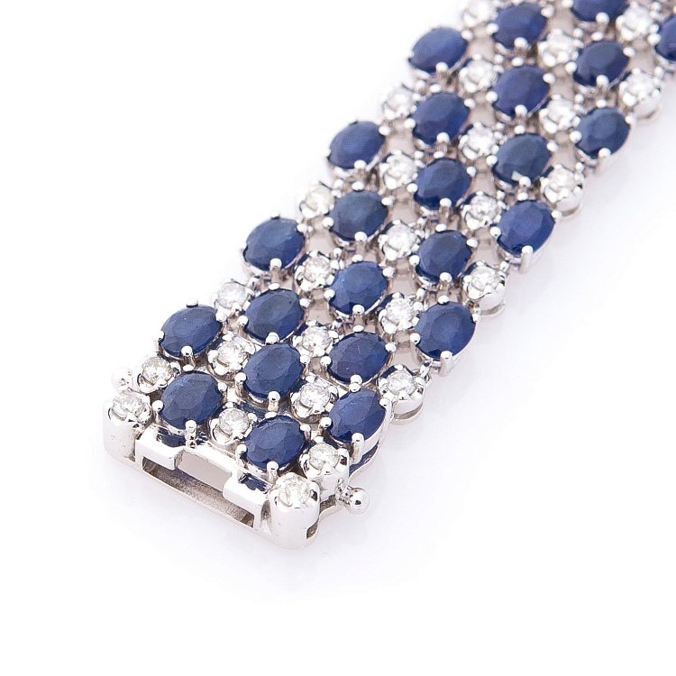 Золотой браслет с сапфирами и бриллиантами бб0005he от ювелирного магазина Оникс - 3