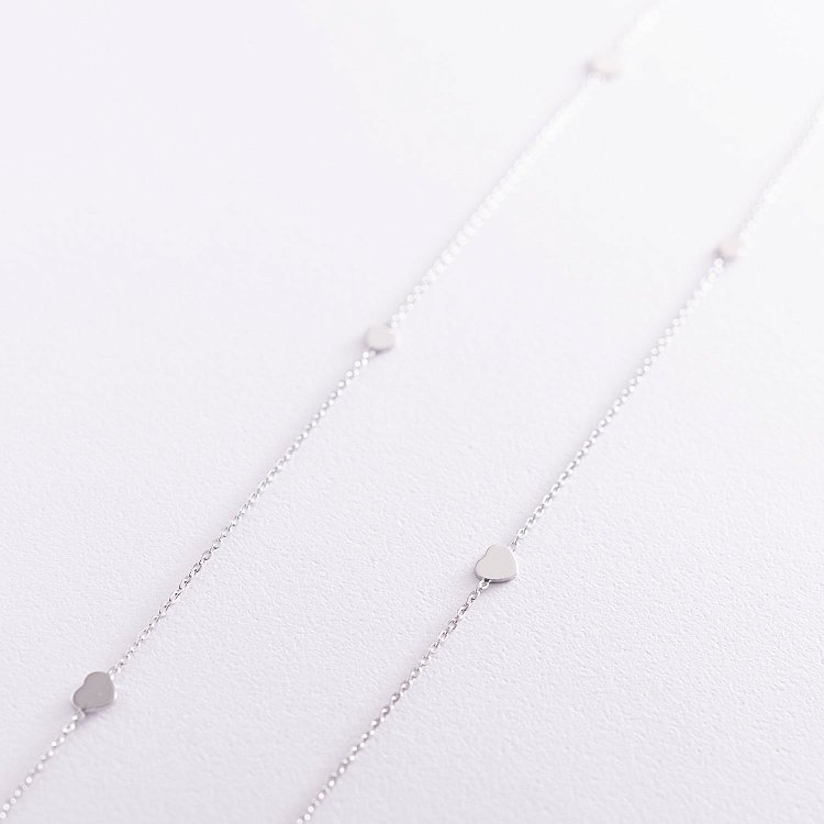 Серебряное колье "Сердечки" 181079 от ювелирного магазина Оникс - 1