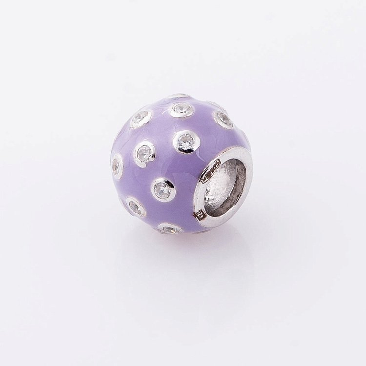 Серебряный шарм (фианиты, эмаль) 132338ф от ювелирного магазина Оникс