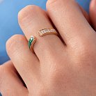 Золотое кольцо с бриллиантами и малахитом кб0500sc от ювелирного магазина Оникс - 1