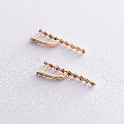 Золотые серьги "Грани" с07274 №3