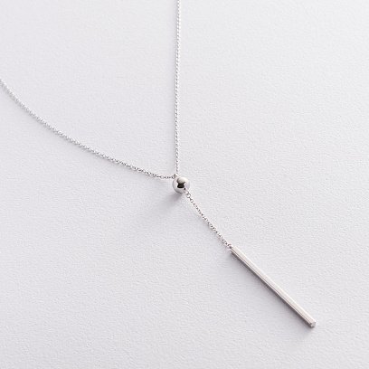 Кольє "Хлоя" з кулькою в білому золоті кол01936