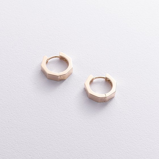 Сережки - кільця "Bruna" у жовтому золоті с08944 №3