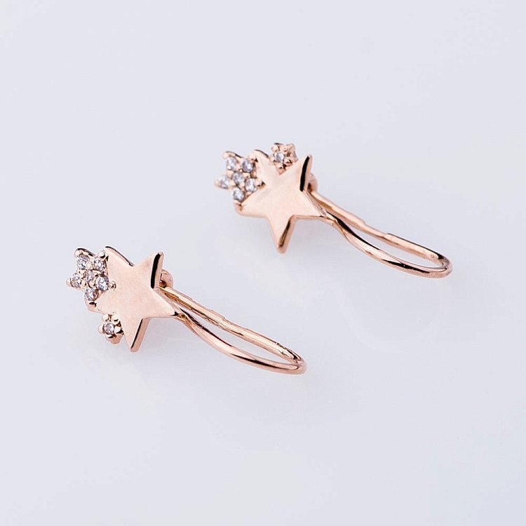 Золотые серьги "Звездочка" с04383 от ювелирного магазина Оникс