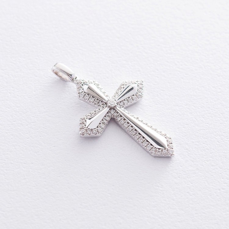 Золотий хрестик з діамантами MP8612Cgm від ювелірного магазину Онікс