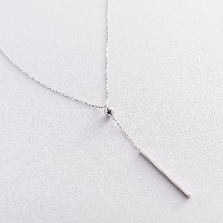 Кольє "Хлоя" з кулькою в білому золоті кол01936 від ювелірного магазину Онікс