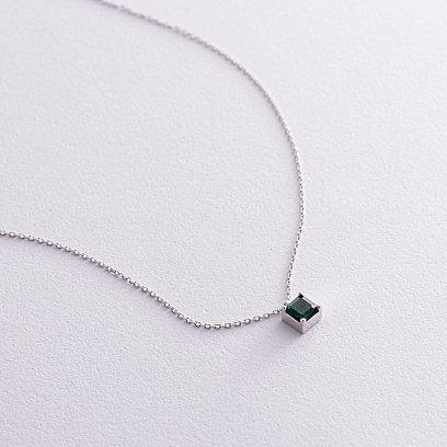 Золоте кольє "Альма" (зелений фіаніт) кол02370 №5