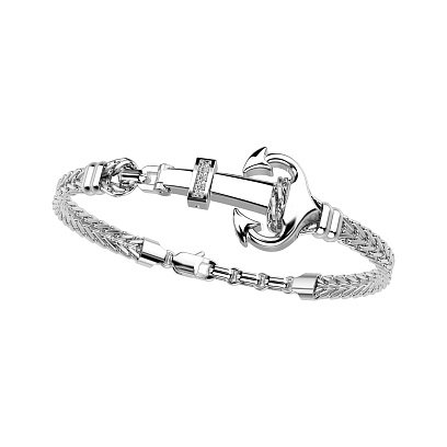 Серебряный браслет "Якорь" Zancan EXB647-B