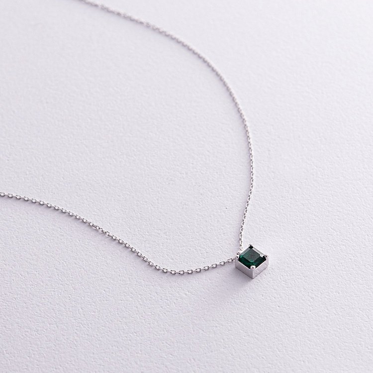 Золоте кольє "Альма" (зелений фіаніт) кол02370 від ювелірного магазину Онікс - 5