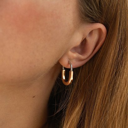 Сережки "Camilla" (червоне, біле золото) с09089 №3