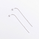 Серебряные серьги - протяжки "Треугольники" 902-01552 от ювелирного магазина Оникс - 2