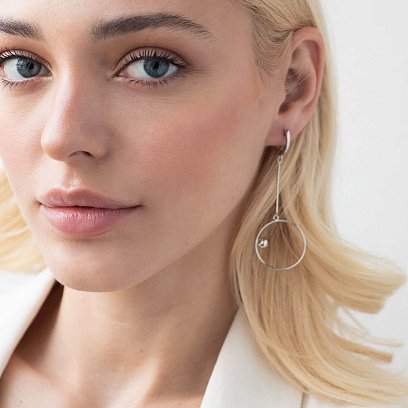 Серебряные серьги "Асимметрия" 123188 №12