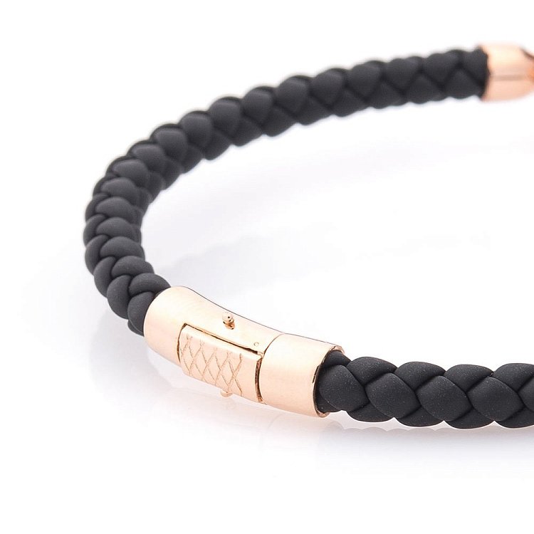 Каучуковий браслет з хрестиком (фіаніт) б03998 від ювелірного магазину Онікс - 2