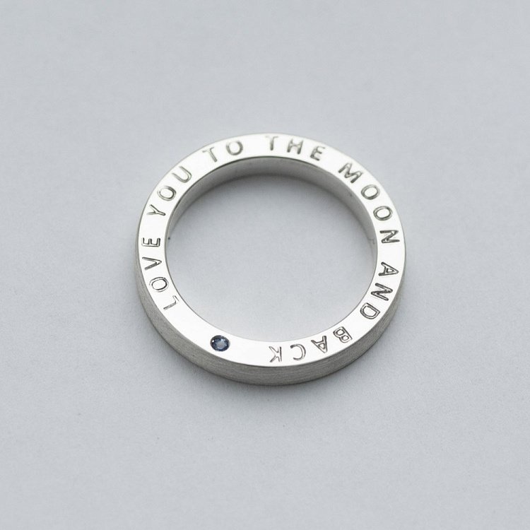 Серебряное кольцо ручной работы  "Признание" с сапфиром 112125priznanie от ювелирного магазина Оникс - 3