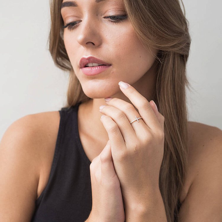 Золота каблучка з діамантами - акуратне кб0096ch від ювелірного магазину Онікс - 3