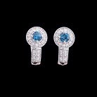 Золоті сережки з блакитним топазом і діамантами СЖД2-133 от ювелирного магазина Оникс - 1