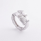 Серебряное кольцо «Змея» с фианитами 112842 от ювелирного магазина Оникс