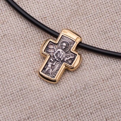 Серебряный крест "Ангел Господень. Иоанн Предтеча" (позолота) 132464 №2