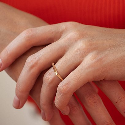 Кольцо "Астрид" в желтом золоте к07591 №6