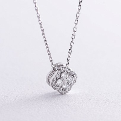 Золотое колье "Клевер" с бриллиантами 133871121