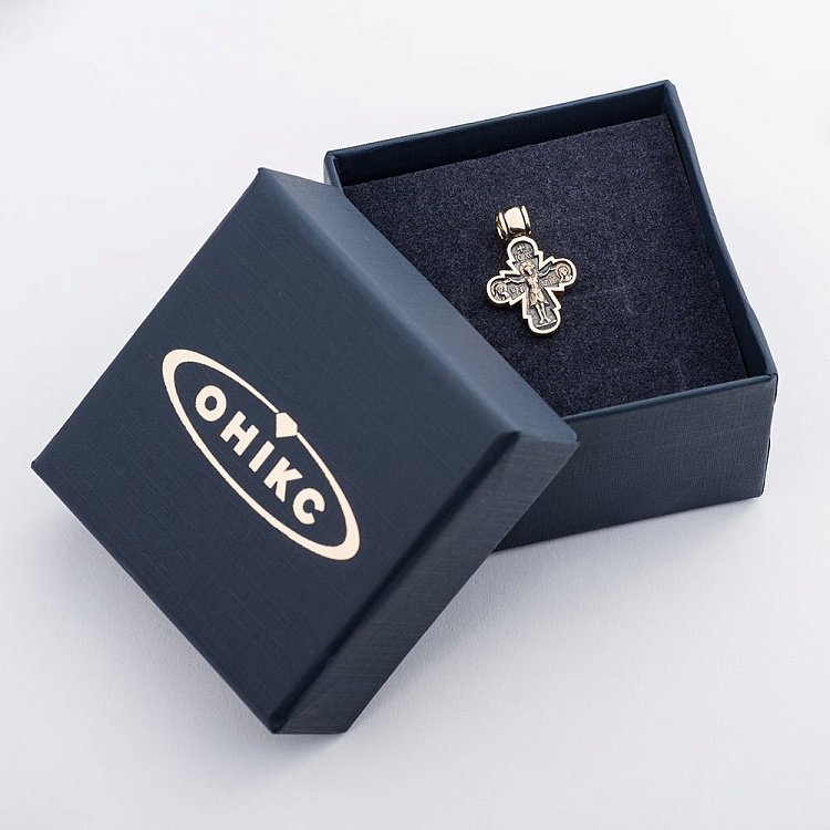 Золотой крестик с распятием п02515 от ювелирного магазина Оникс - 3