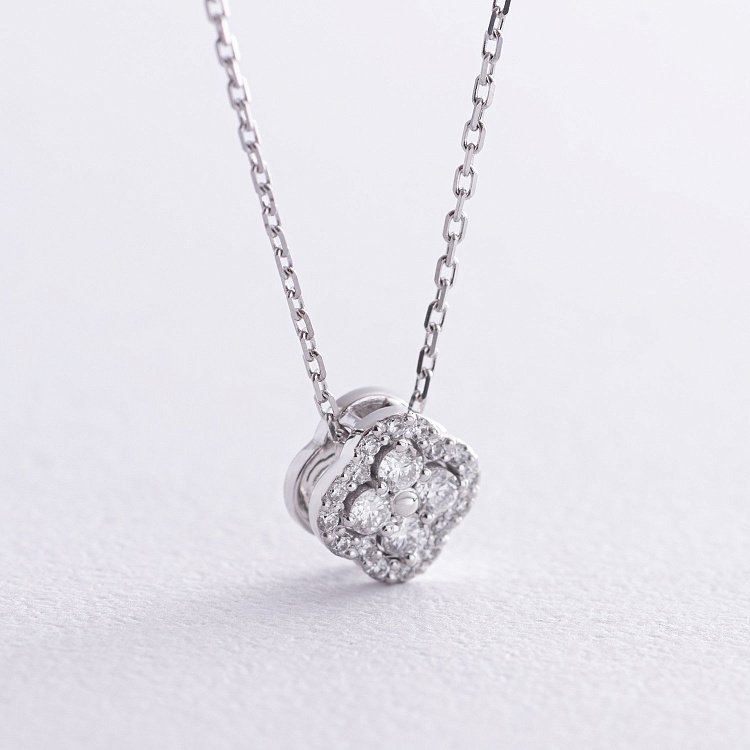 Золотое колье "Клевер" с бриллиантами 133871121 от ювелирного магазина Оникс