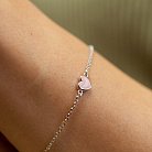Срібний браслет "Сердечко" (рожева емаль) 141667 от ювелирного магазина Оникс - 3