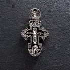 Мужской православный крест "Распятие. Спаси и Сохрани" из эбенового дерева и серебра 1003с от ювелирного магазина Оникс - 2