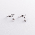 Золотые серьги - пусеты "Круговорот" (черные бриллианты) сб0485м от ювелирного магазина Оникс - 2