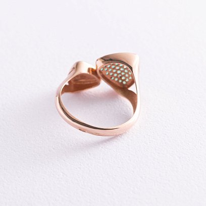 Золотое кольцо (зеленые фианиты) к05394 №3