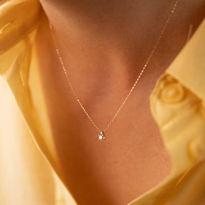 Золоте кольє з фіанітом кол01357 №2