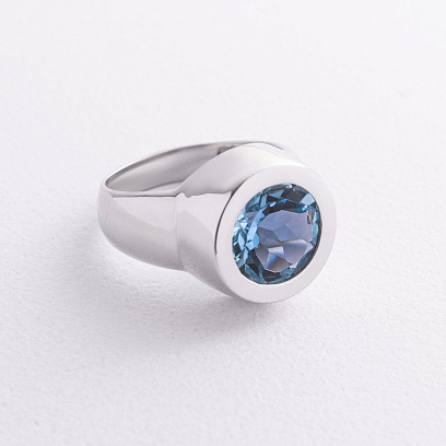 Золота каблучка "Emily" з топазом к212гт №3