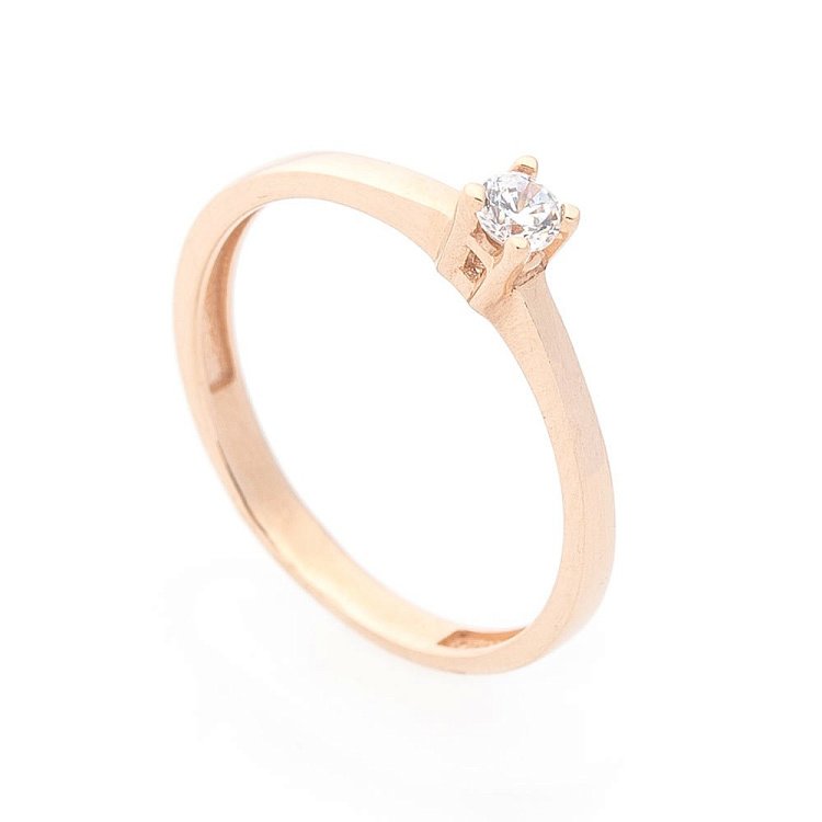 Золота заручальна каблучка з фіанітом к05787 від ювелірного магазину Онікс