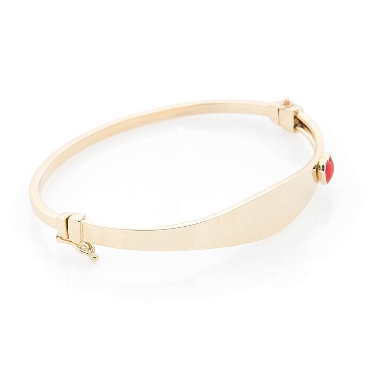 Золотой детский браслет "Сердечко" (эмаль) б03358 от ювелирного магазина Оникс - 1