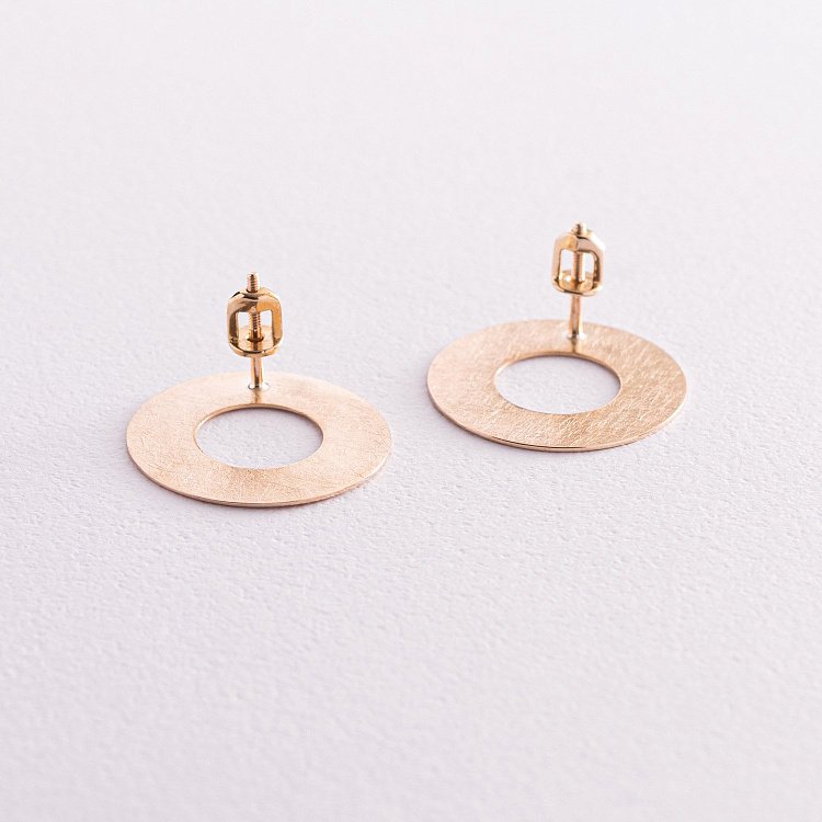 Золоті сережки - пусети "Дзеркальні" с07697 від ювелірного магазину Онікс - 3