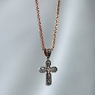 Православный крест с чернением "Распятие Христово. Икона Божией Матери" п03432 от ювелирного магазина Оникс - 1