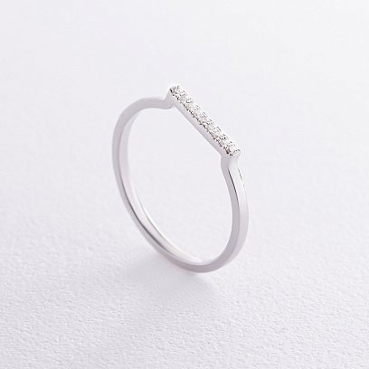 Каблучка "Astrid" у білому золоті (фіаніти) к07522