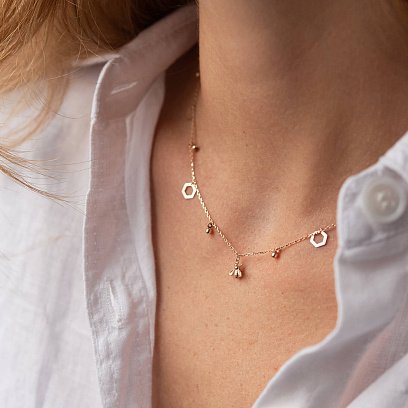 Кольє "Бджілка" у червоному золоті кол02256 №4