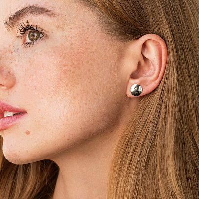 Золоті сережки - пусети "Кружечки" с05775 №5