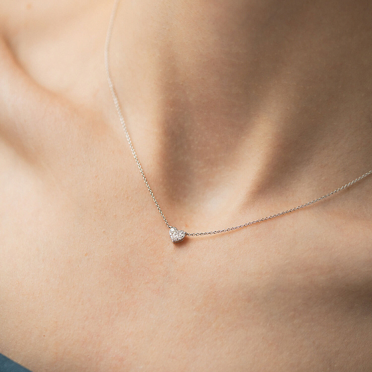 Золоте кольє "Сердечко" з діамантами колб0176ri від ювелірного магазину Онікс - 3