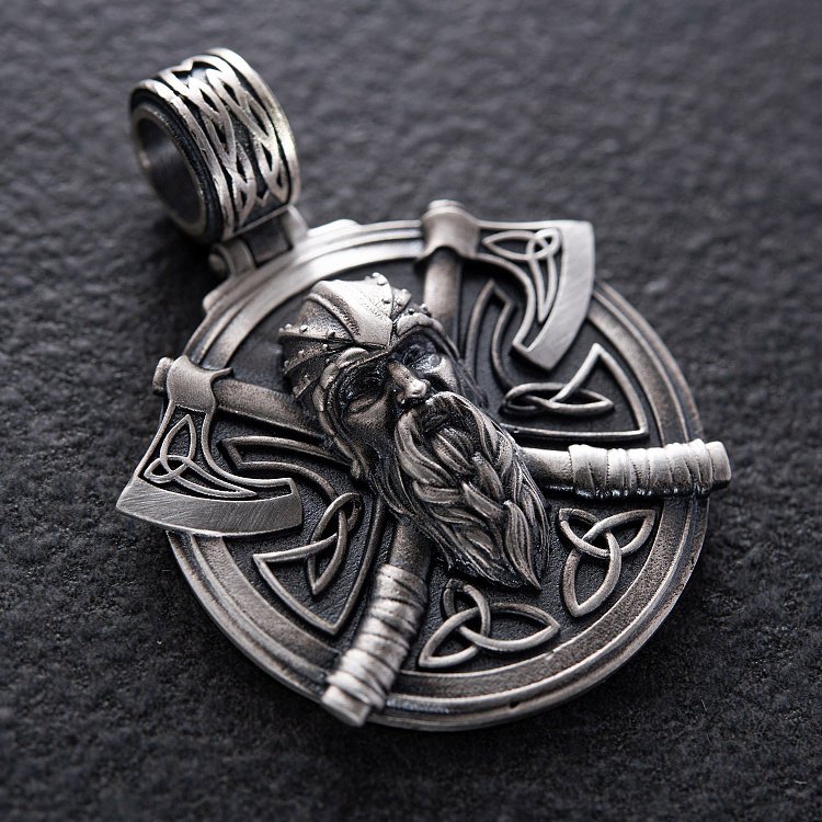 Серебряный кулон "Викинг с топорами" 266 от ювелирного магазина Оникс - 11